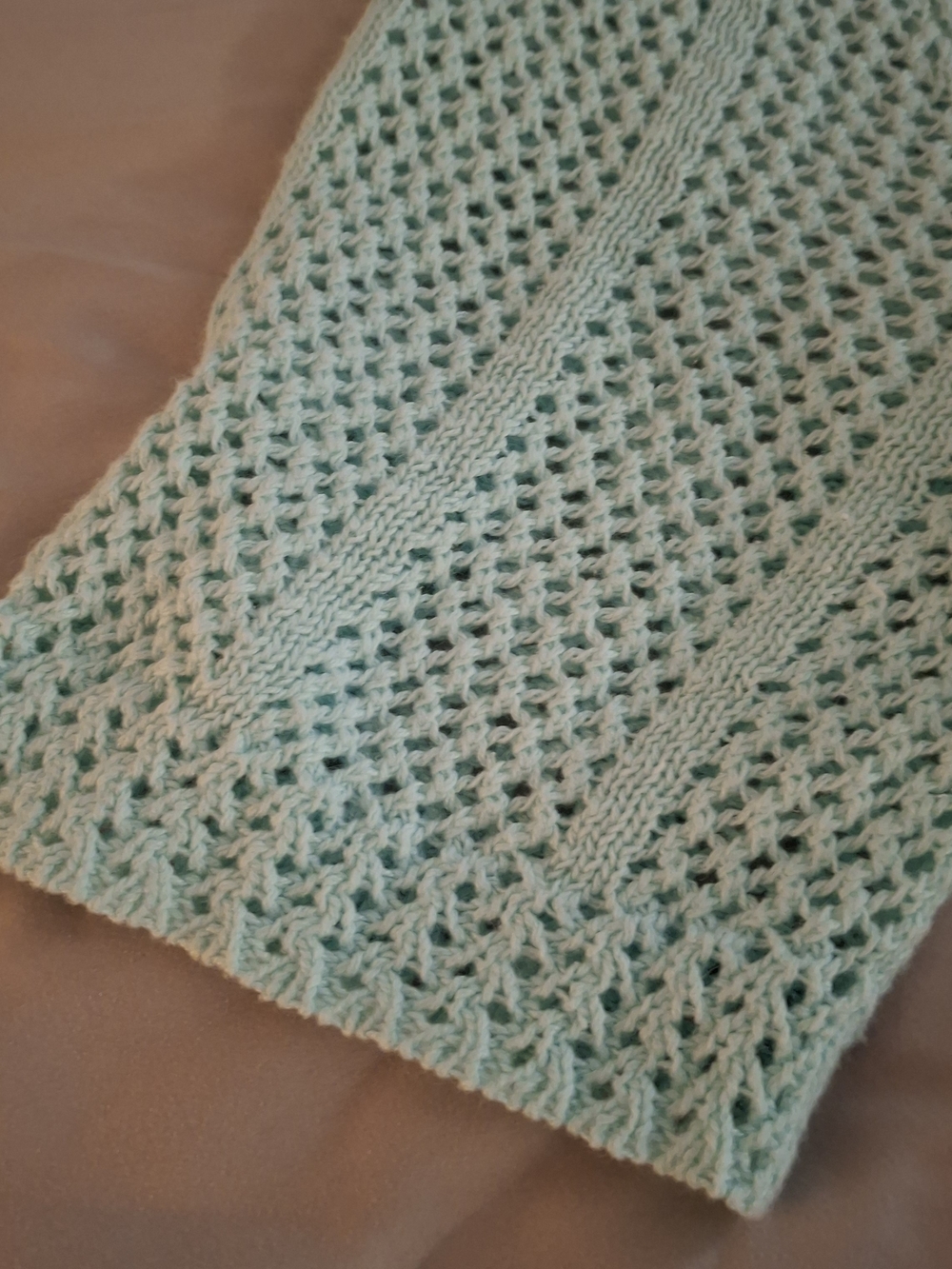 Christopher & Banks Women's Aqua Open-Weave Crochet Knit Open Front Jacket - Picture 3 of 7